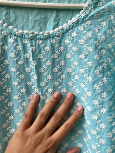 Elegant 🫶🏻Blue Embroidered Kurta💗
