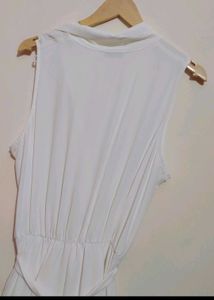 White Cut Sleeves Dress For 36 Bust