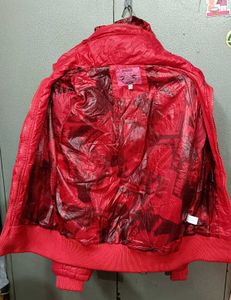 Red Quilted Puffer Jacket