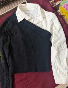 Black Textured Knit Sweater