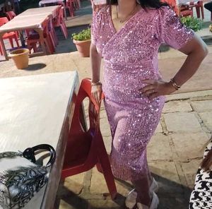 Pink Sequin Party Dress