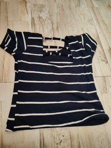 Striped Navy Blue Top