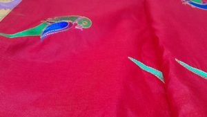 Red Parrot Print Fabric