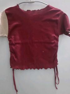 Stylish Burgundy Crop Top