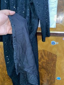Chikankari Elegant Black Kurta XXL