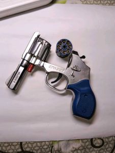Blue-Grip Metal Finish Toy Revolver (Kids Safe Pla