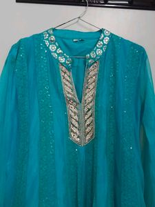 Teal Ethnic Gown
