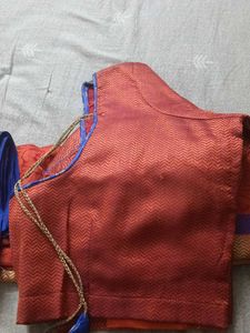 Elegant Red Banarasi Saree with xxl blouse