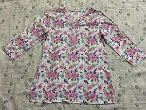 Floral Print Short Kurti