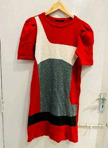 Color Block Mini winter Bodycon Dress