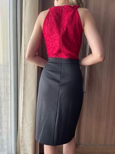 Red &amp; Black Bodycon Dress