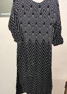 Black Colour Suit With White Plazzo