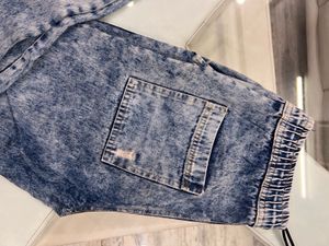 Distressed Denim Joggers