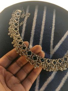 Black Stone Silver Necklace