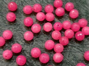 Hot Pink Faceted Gemstone Beads