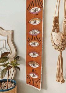 Hand-painted Eye Motifs Tapestry Wall Hanging