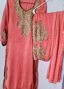 Elegant Pink Embroidered Kashmiri Suit