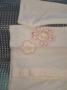 Tich Button Jacket with Flower Design At Front
