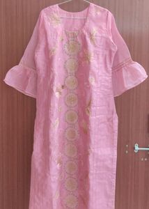 Pink Kurta Plazo Set (Women)