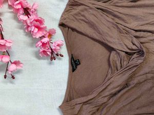 Brown Cowl Neck Top