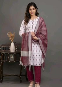 2 kurta Pant And Dupatta Set