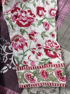 Floral Print Peplum Short Kurti - Bohemian Style