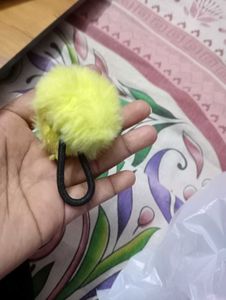 Yellow Furry Hair Clip