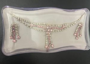Pink And White Swaroski Set