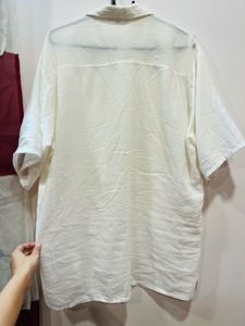White Oversized Linen Shirt