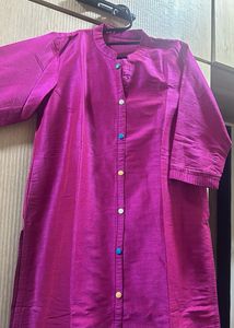 Rani Pink Dress With Patch Work Duppatta