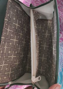 Olive Green Structured Shoulder Bag