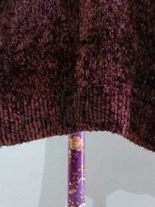 Burgundy Cropped Knit Sweater