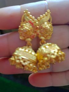 Golden Jhumka Earrings