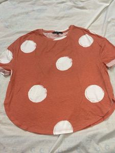 Vero-Moda Coral Polka Dot Top