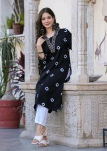 Black Printed Kurta