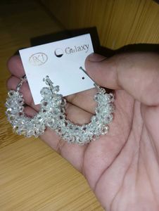Crystal Beaded Hoop Earrings
