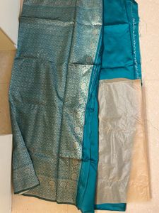 Elegant Teal Saree - cyan sarees new