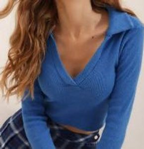 Blue V-Neck Top