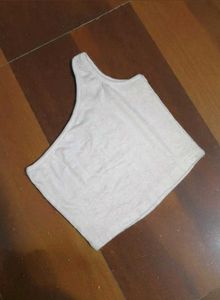 White One Shoulder Crop Top