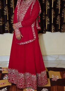 Red Embroidered Indian Dress
