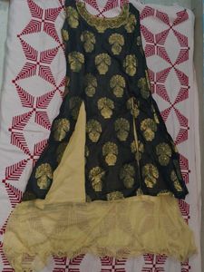 New Black Golden Designer Dress With Bottem