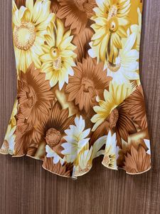 Floral Yellow And Brown Frill Skirt
