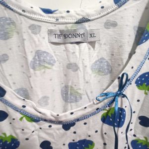 Strawberry Print Night Dress