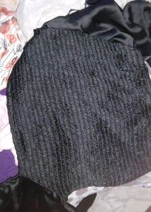 Black Full Sleeve Top With Padding Inside