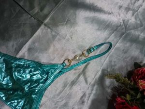 Teal Metallic Thong