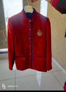 Red Velvet Bandhgala Jacket