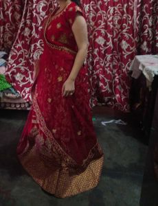 Red Embroidered Lehenga Choli