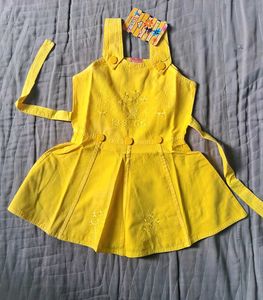 Yellow Embroidered Baby Dress