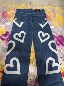 Heart Print Jeans