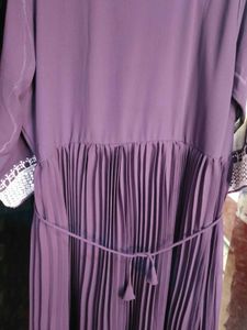Purple Pleated Maxi Dress